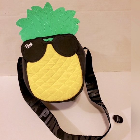 Pink-Victoria Secret Vintage Limited Edition Pineapple Mini Lunch Bag - NWOT - Picture 4 of 8
